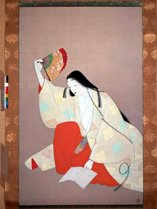 上村松園 日本画 『鼓の音』 美人画 人物画 絵画