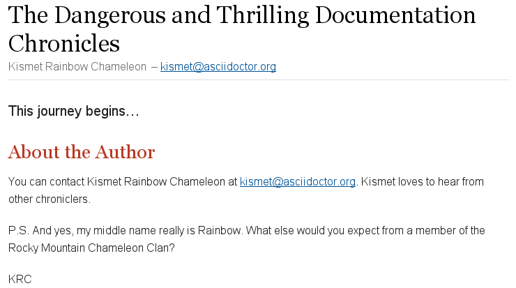 Author and email attributes